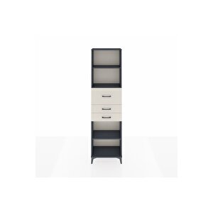 Arges Dolap 3 Raflı 3 Çekmeceli 60x30x221 Antrasit-aytaşı