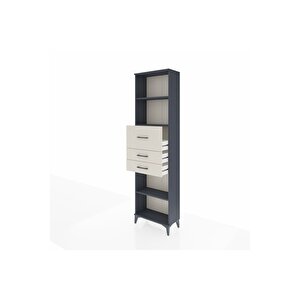 Arges Dolap 3 Raflı 3 Çekmeceli 60x30x221 Antrasit-aytaşı
