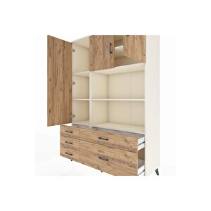 Hyperion Gardrop 7 Raflı 5 Çekmeceli 3 Kapaklı 132x44x195 Aytaşı-çam