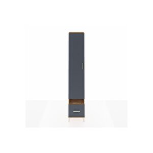 Hyperion Dolap 6 Raflı Tek Çekmeceli Tek Kapaklı 44x44x243 Çam-antrasit