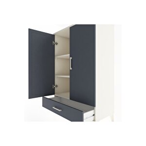 Hyperion Dolap 3 Raflı Tek Çekmeceli 2 Kapaklı 88x44x134 Aytaşı-antrasit