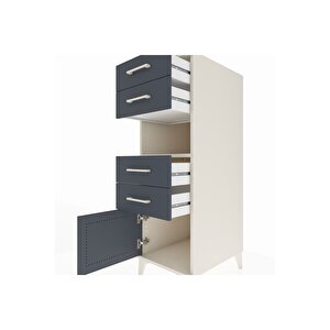 Kronos Dolap Tek Raflı 4 Çekmeceli Tek Kapaklı 44x59x134 Aytaşı-antrasit