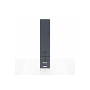 Arges Dolap 2 Raflı 4 Çekmeceli Tek Askılı 44x30x221 Antrasit-antrasit