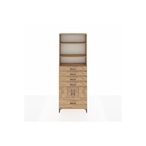 Arges Dolap 4 Raflı 5 Çekmeceli 2 Kapaklı 88x30x243 Çam-çam