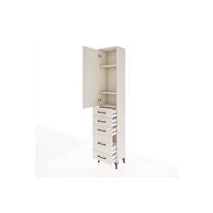 Arges Dolap 3 Raflı 5 Çekmeceli Tek Kapaklı 44x30x221 Aytaşı-aytaşı