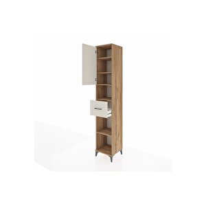 Hyperion Dolap 5 Raflı Tek Çekmeceli Tek Kapaklı 44x44x243 Çam-aytaşı