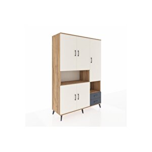 Hyperion Dolap 10 Raflı 2 Çekmeceli 5 Kapaklı 132x44x195 Çam-aytaşı/antrasit