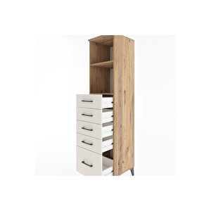 Hyperion Dolap 2 Raflı 5 Çekmeceli 44x44x182 Çam-aytaşı