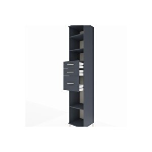 Hyperion Dolap 4 Raflı 3 Çekmeceli 44x44x243 Antrasit-antrasit