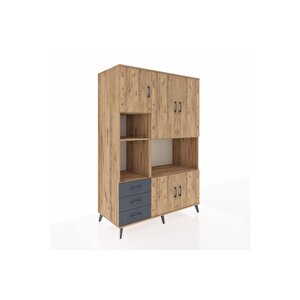 Kronos Dolap 9 Raflı 3 Çekmeceli 5 Kapaklı 132x59x195 Çam-çam/antrasit