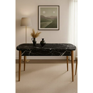 Yemek Masası Mutfak Masası Ahşap Ayaklı Masa Oval Açılır Masa (siyah Mermer) Siyah Mermer