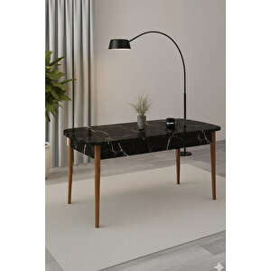 Mutfak Masası Yemek Masası Ahşap Masa Açılır Kapanır Masa 6 Kişilik Masa (siyah Mermer) Siyah Mermer