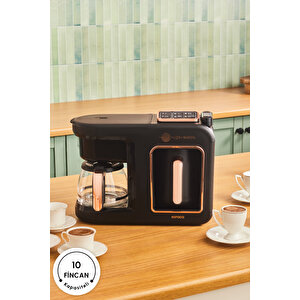 Hatır Plus Barista 6 In 1 Latte Cappucino Ve Közde Türk Kahvesi Makinesi Black Copper