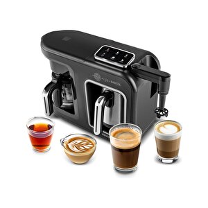 Hatır Plus Barista Steel 6 In 1 Konuşan Közde Türk Kahve Makinesi Black Chrome
