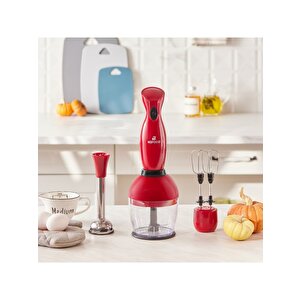 Profoodmix 3'lü Blender Set Kırmızı 1000w