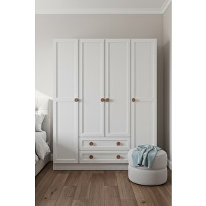 Bohem 4 Kapak 2 Çekmece Gardirop Mdf Kapak