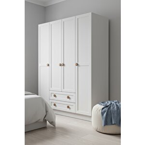 Bohem 4 Kapak 2 Çekmece Gardirop Mdf Kapak