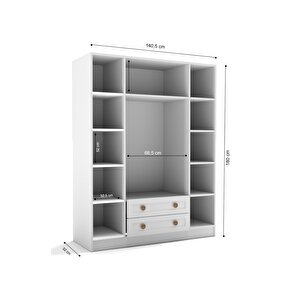 Bohem 4 Kapak 2 Çekmece Gardirop Mdf Kapak