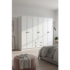 Bohem 4 Kapak 2 Çekmece Aynali Gardirop Mdf Kapak