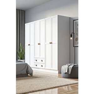 Bohem 4 Kapak 2 Çekmece Aynali Gardirop Mdf Kapak