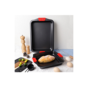 Karbon Siyah Çelik Büyük Boy Fırın Tepsisi 24 X 40 X 7 Cm - 1 Adet