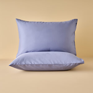 %100 Pamuk Saten Supreme 2'li Yastık Kılıfı Mavi (50x70 Cm) Mavi