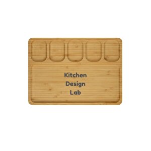 Bambu Sunum Ve Kahvaltı Tabağı, Steak Sunum Tabağı Büyük Boy Bambu Tabak 6 Bölmeli