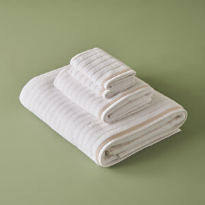 %100 Pamuk Belinda 2'li El Havlusu Bej (30x30 Cm) Bej