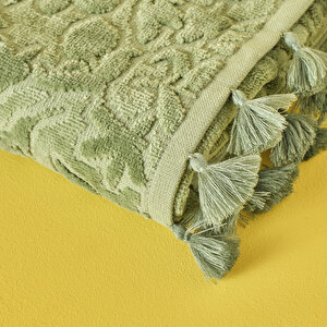 %100 Pamuk Jolia Banyo Havlusu Yeşil (90x150 Cm) Yeşil Yeşil