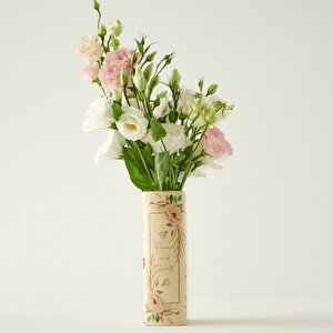 Book Seramik Vazo Krem (14x7x20 Cm) Krem