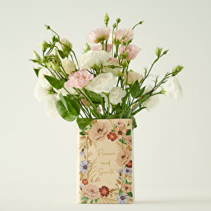 Book Seramik Vazo Krem (14x7x20 Cm) Krem