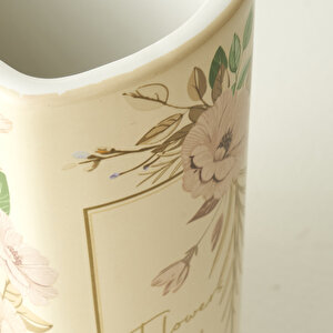 Book Seramik Vazo Krem (14x7x20 Cm) Krem