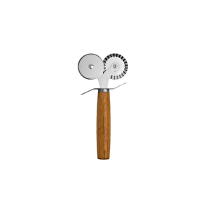 Paslanmaz Karbon Çelik, Delikli, Yanmaz 32 Cm Büyük Boy Pizza Ve Lahmacun Tepsisi Ve Pizza Ruleti