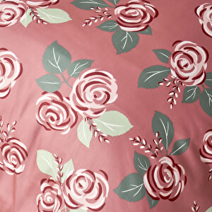 %100 Pamuk Saten Rose King Size Nevresim Seti Mürdüm (240x220 Cm) Mürdüm
