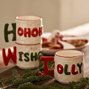 Hohoho Yılbaşı Stoneware Kupa (360 Cc) Çok Renkli
