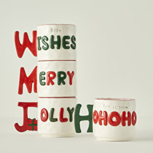 Hohoho Yılbaşı Stoneware Kupa (360 Cc) Çok Renkli