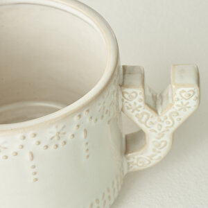 Joy Stoneware Yılbaşı 3'lü Kupa Seti Krem (390 Cc) Krem