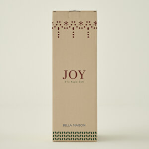Joy Stoneware Yılbaşı 3'lü Kupa Seti Krem (390 Cc) Krem
