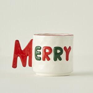 Merry Yılbaşı Stoneware Kupa (360 Cc) Çok Renkli