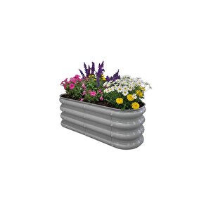 Modüler Yükseltilmiş Bahçe Yatağı Yükseltilmiş Sebze Yatağı Çiçeklik No:1v2 (85x34) Gri