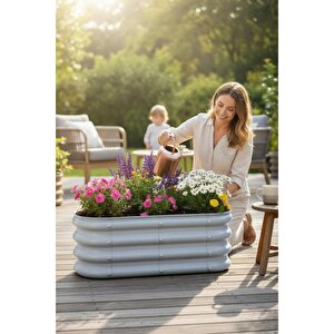 Modüler Yükseltilmiş Bahçe Yatağı Yükseltilmiş Sebze Yatağı Çiçeklik No:1v2 (85x34) Gri