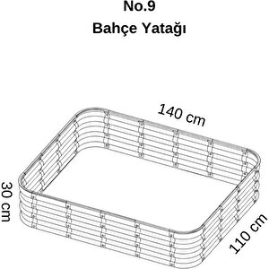 Modüler Yükseltilmiş Bahçe Yatağı Yükseltilmiş Sebze Yatağı No:9 (140x110) Gri