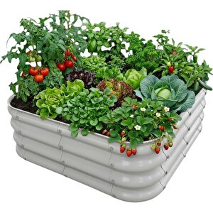 Modüler Yükseltilmiş Bahçe Yatağı Yükseltilmiş Sebze Yatağı No:3 (85x85) Gri