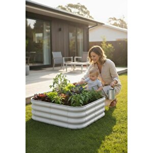 Modüler Yükseltilmiş Bahçe Yatağı Yükseltilmiş Sebze Yatağı No:3 (85x85) Gri