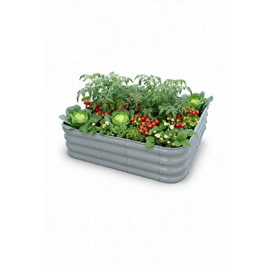 Modüler Yükseltilmiş Bahçe Yatağı Yükseltilmiş Sebze Yatağı No:6 (110x110) Gri