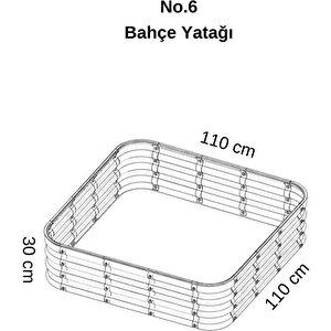 Modüler Yükseltilmiş Bahçe Yatağı Yükseltilmiş Sebze Yatağı No:6 (110x110) Gri