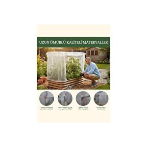 Seralı Modüler Yükseltilmiş Bahçe Yatağı Yükseltilmiş Sebze Yatağı No:7 (140x85) Gri