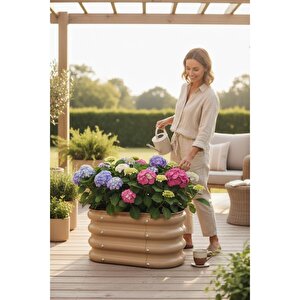 Modüler Yükseltilmiş Bahçe Yatağı Yükseltilmiş Sebze Yatağı Çiçeklik No:0 (60x34) Bej