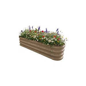Modüler Yükseltilmiş Bahçe Yatağı Yükseltilmiş Sebze Yatağı Çiçeklik No:3v2 (140x34) Bej