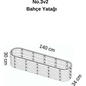 Modüler Yükseltilmiş Bahçe Yatağı Yükseltilmiş Sebze Yatağı Çiçeklik No:3v2 (140x34) Bej